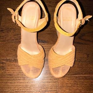 Stuart Weitzman Raffia Woven Wedges